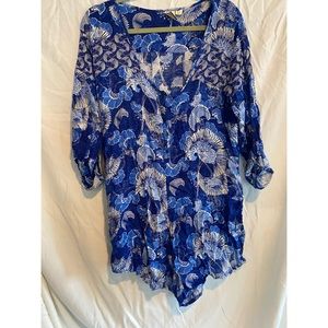 ROXY Blue Floral Romper